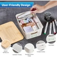thumbnail image 3 of s Plastic Storage Bins with Bamboo Lids Stackable Storage Bins Decorative Small Basket Containers for Organizing Shelves Office Classroom Desktop Closet,Cream, 3 of 7