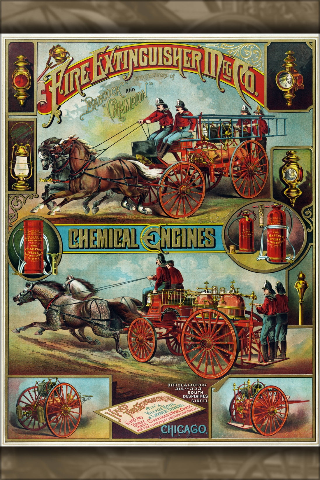 24"x36" Gallery Poster, Fire Extinguisher Manufacturing Company chicago