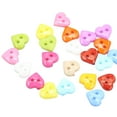 thumbnail image 2 of 100Pcs Child Buttons Resin Multi Color Heart 2 Holes Handmade Decoration for DIY Sewing Craft, 2 of 8