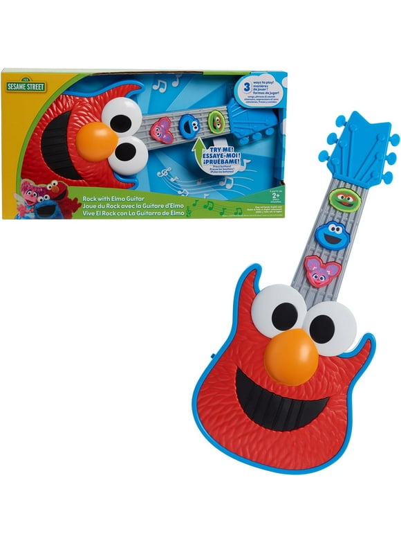 Sesame Street Rock with Elmo Guitar, Dress Up and Pretend Play, Lights and Sounds Preschool Musical Toy, Officially Licensed Kids Toys for Ages 2 Up by Just Play