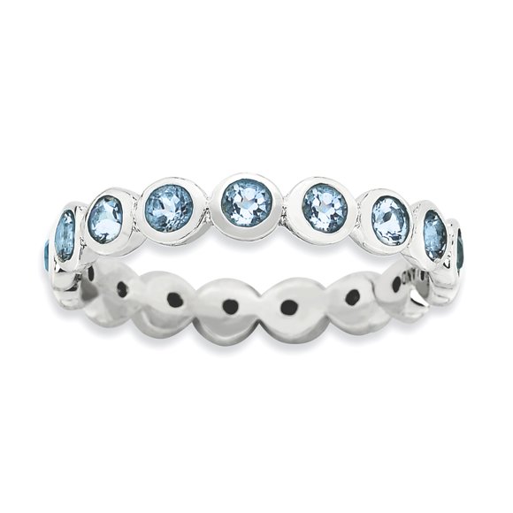 Sterling Silver Stackable Expressions March Swarovski Ring Size 8