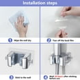 thumbnail image 5 of LIZEVINC Shower Head Holder 2 Pack, No Drill Adhesive Mount with Dual Hooks, Adjustable Angle Wall Bracket for Bathroom, RV & Rental, 5 of 9