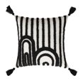 thumbnail image 1 of Nordic woven tufted throw pillowcase with fringed geometric stripes, sun cat, 1 of 5