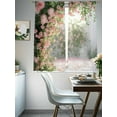 thumbnail image 4 of Pink Roses Spring Floral Sheer Curtains for Living Room Bedroom Summer Botanical Flowers Sheer Curtains 63 Inch Long 2 Panels Set Light Filtering Curtain Window Treatments Drapes for Dining Room, 4 of 6