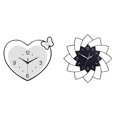 thumbnail image 1 of Reloj de pared creativo de acrílico con forma de corazón y flor, movimiento silencioso, arte decorativo para sala de estudio, dormitorio, cafetería, o, 1 of 8