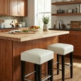 thumbnail image 5 of Cortesi Home Aspen Counter Stool in Genuine White Leather with Black Legs, 5 of 11