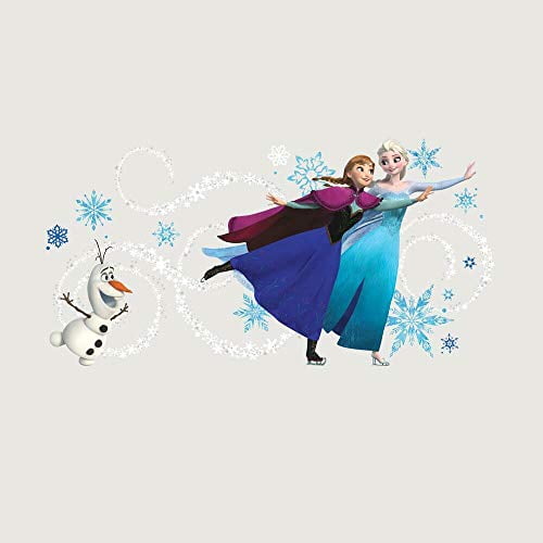 RoomMates RMK2738GM Disney Surgelé Elsa, Anna & Olaf Personnalisé Tête de Lit Peler et Bâton Stick Sticks Muraux Géants, Bleu