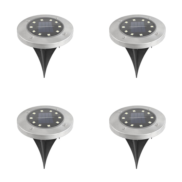 SolarGroundLights,4PackWaterproofIn-GroundOutdoorLandscapePathwayLightingSensorDiskLightsforGarden,Patio,Walkway,Lawn,Driveway,Yard