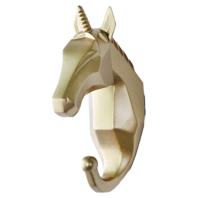 keepw Animal Shape Hanger Solid Color Cute Cartoon Decorative Punch-free Self-adhesive Key Coat Jacket Door Back Hook Rack Gold Type 3