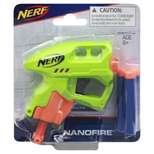 Small Mini Micro Hasbro NERF NANOFIRE Blaster Mini Dart Pistol Gun Orange Teal 