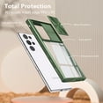 thumbnail image 7 of Allytechgroup Galaxy S23 Ultra Clear Case with Tempered Glass Screen Protector, Sliding Camera Lens Protector Anti-Yellow Shockproof Rugged Slim Fit Shell Cover for Samsung Galaxy S23 Ultra, Olive, 7 of 7