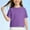 Purple, variant on ZOYOEN Girls Cotton T Shirts- Casual Summer Soft Short Sleeve Kids Basic Tees Purple Size 10-12