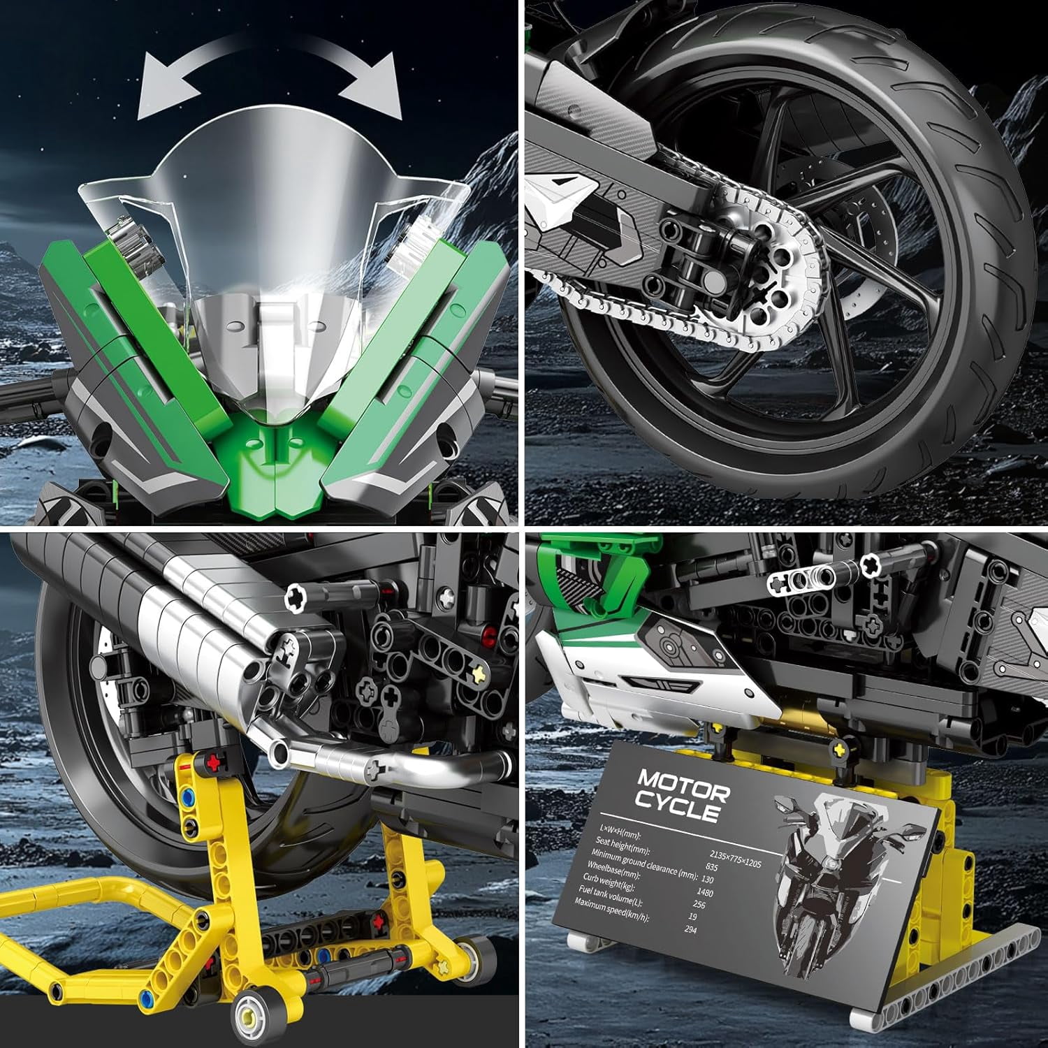 Motorcycle Building Sets for Adults, 1:5 Scale H2 SX SE Motorcycle Bike Model, Cool Technical Motorcycle Car Model Display for Home or Office Decor, (2088 PCS)