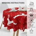 thumbnail image 5 of Christmas Tablecloth, Reindeer Red Tablecloth Round 60 Inch, Snowflake Table Cloth, Washable Polyester Farmhouse Tablecloths For Picnic Party Outdoor Dinner Dining Room Decorations, 5 of 6