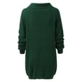 thumbnail image 4 of Manxivoo Robes d'Été Décontractées pour Femmes Robe Chandail pour Femmes Encolure Ligne Épaules Dégagées Manches Longues Robe Chandail Tricotée Près des Hanches Robe Ample Robe de Soirée A, 4 of 4