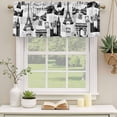 thumbnail image 2 of Paris Tower Curtain Valances for Windows, Kitchen Valance Window Treatments Panel 2 Pack, Vintage Architectural Hand-Painted Aesthetic Rod Pocket Short Curtains for Bathroom Bedroom 54 x 18 Inch, 2 of 8