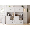 thumbnail image 4 of Yeshouse Tall Kitchen Cabinet with Microwave Shelf, 2 Drawers, 3 Doors, and Open Shelves, White, 4 of 7
