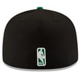 thumbnail image 4 of Men's New Era Black/Green Boston Celtics Official Team Color 2Tone 59FIFTY Fitted Hat, 4 of 6