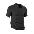 thumbnail image 2 of Ramiter Polo Shirts for Men Men's Fashion Polo Shirts Vintage Knitting Shirts Casual Fit Golf Shirts Black,M, 2 of 4