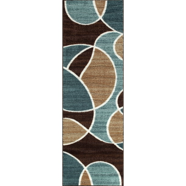 Better Homes & Gardens Geo Waves Indoor Hallway Runner Rug, BlueBrown