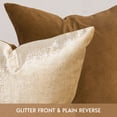 thumbnail image 7 of Phantoscope Set of 2 Sparkling Velvet Throw Pillow Covers 20 x 20, Soft Gold Glitter Decorative Cushion Covers for Couch Bed Chair, Beige, 7 of 7