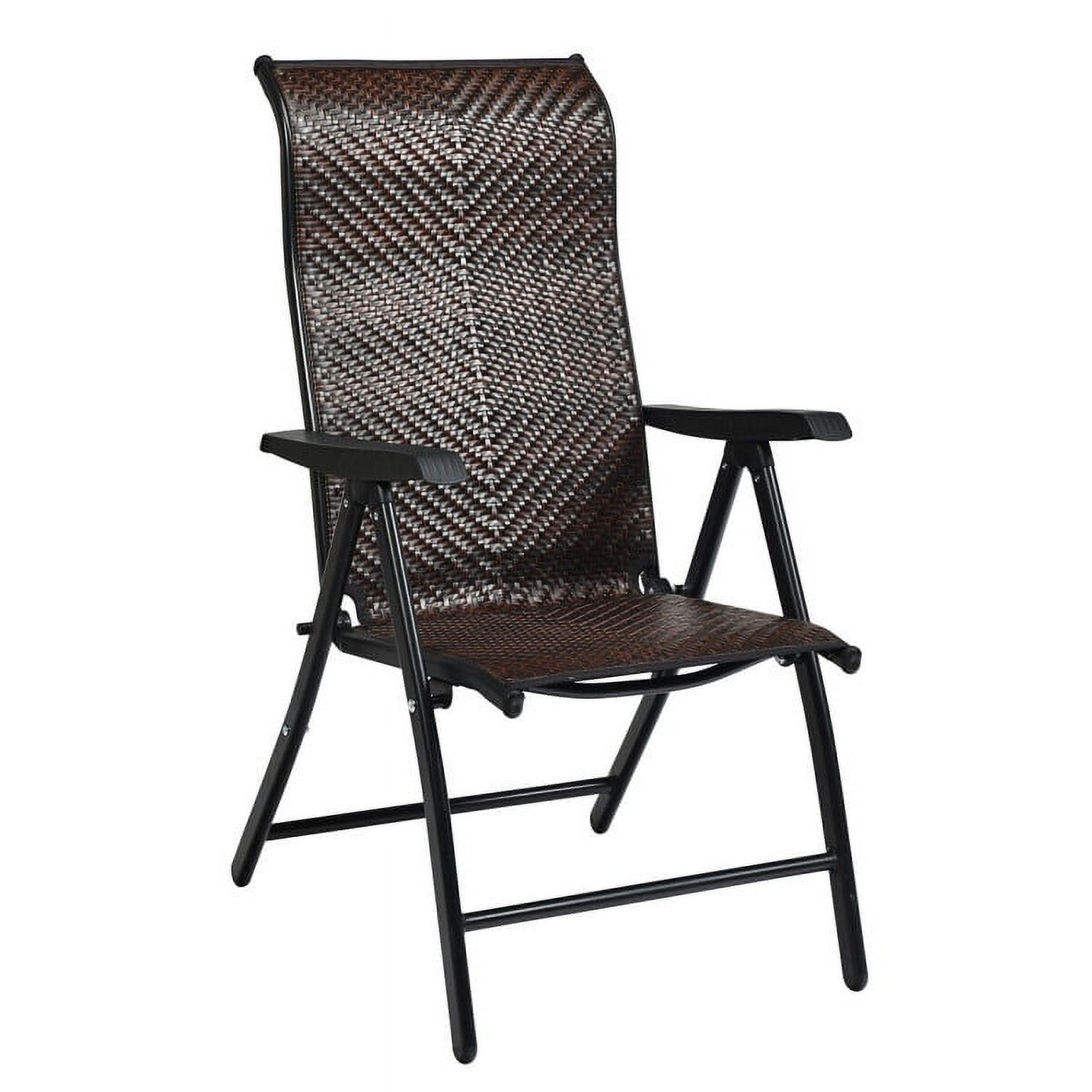 Aimee Lii Patio Rattan Folding Chair with Armrest, Outdoor Folding Chairs