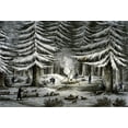 thumbnail image 2 of Franklin, John 18x14 Black Ornate Wood Framed with Double Matting Museum Art Print Titled - Manner of Making a Resting Place On a Winter Night, 2 of 4