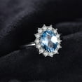 thumbnail image 4 of Jewelrypalace Natural Gemstones Blue Topaz Birthstone Halo Solitaire Engagement Rings For Women 925 Sterling Silver Ring Princess Diana William Kate Middleton Size 7, 4 of 8