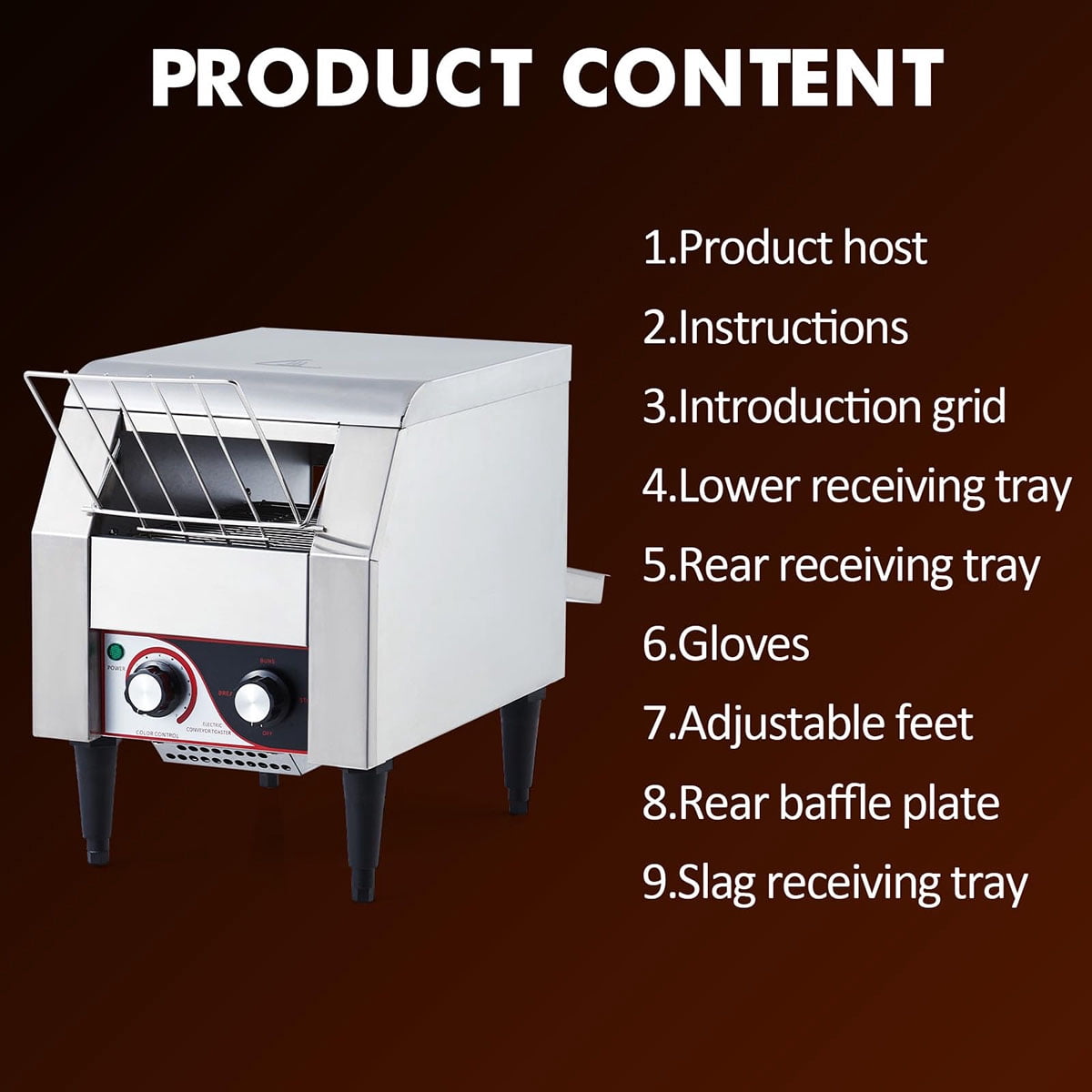 Ataucjin Commercial Toaster Conveyor 150 Slices/Hour, Heavy Duty Industrial Conveyor Toaster Stainless Steel Electric Oven with Dual Heating Tube 7-speed Adjustments for Bagel Croissant Bakery