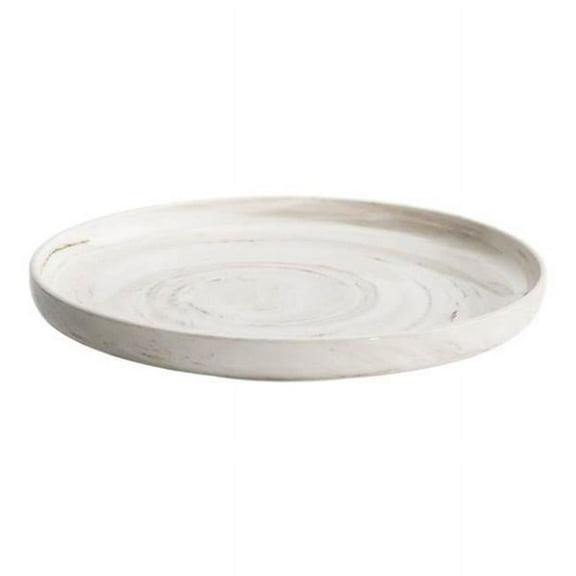 Oneida L6200000156 11 in. Porcelain Plate with Raised Rim, White