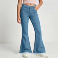 thumbnail image 2 of HAOTAGS Girls Flared Pants (5-16) Casual Fashionable Long Pants Blue Size 11, 2 of 7