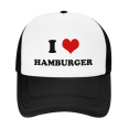 thumbnail image 2 of I Heart Hamburger Love Food Funny Trucker Hat Mesh Cap Unisex Black, 2 of 5