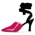 thumbnail image 2 of YDN Women Sexy Lace Up Mid Heels Sandals Pointed Closed Toe V Cut D'Orsay Ankle Strap Pumps Slingback Party Dress Shoes Size 16 Rosy, 2 of 4