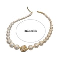 thumbnail image 5 of Tnobhg Women Choker Necklace Faux Pearl Shiny Rhinestone Vintage French Style Exaggerated Exquisite Adjustable Stainless Anti-rust Lady Neck Decoration Jewelry, 5 of 7