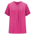 thumbnail image 4 of JMKQLZ Chemise Ample à Manches Courtes et Col en V pour Femmes, 4 of 5