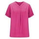 thumbnail image 4 of Tamaño Más Suelto Ajuste Camisetas para las Mujeres con Cuello en V de Manga Corta Suelta Camisa Superior, Poliéster, 4 of 5