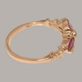 thumbnail image 4 of LBG British Made 14k Rose Gold Synthetic Cubic Zirconia & Natural Ruby Womens Statement Ring - 33 size options - Size 6.5, 4 of 6