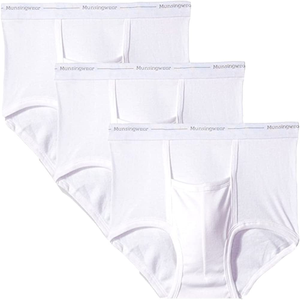 Munsingwear - Mens 3 Pack Full Rise Briefs, White 21188-30 - Walmart.com