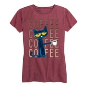 Pete The Cat - Pete With Coffee Adult - Women's Short Sleeve Graphic T-Shirt