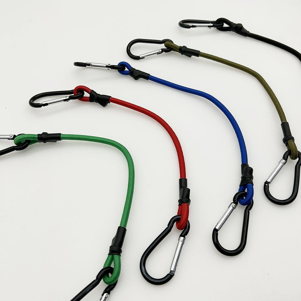 10pcs 6mm x 90cm Bungee Cord with Hook Heavy Duty Straps 2 Climbing Hooks Strong Elastic Rope Shock Cord Tie Down Set