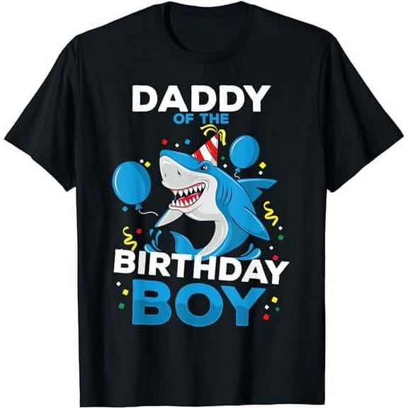 Daddy of The Birthday Boy Shark Ocean Theme Matching Family T-Shirt