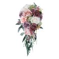thumbnail image 2 of facefd Elegant Wedding Bouquets for Bride Waterfall Shape Handmade Decor Pink, 2 of 5