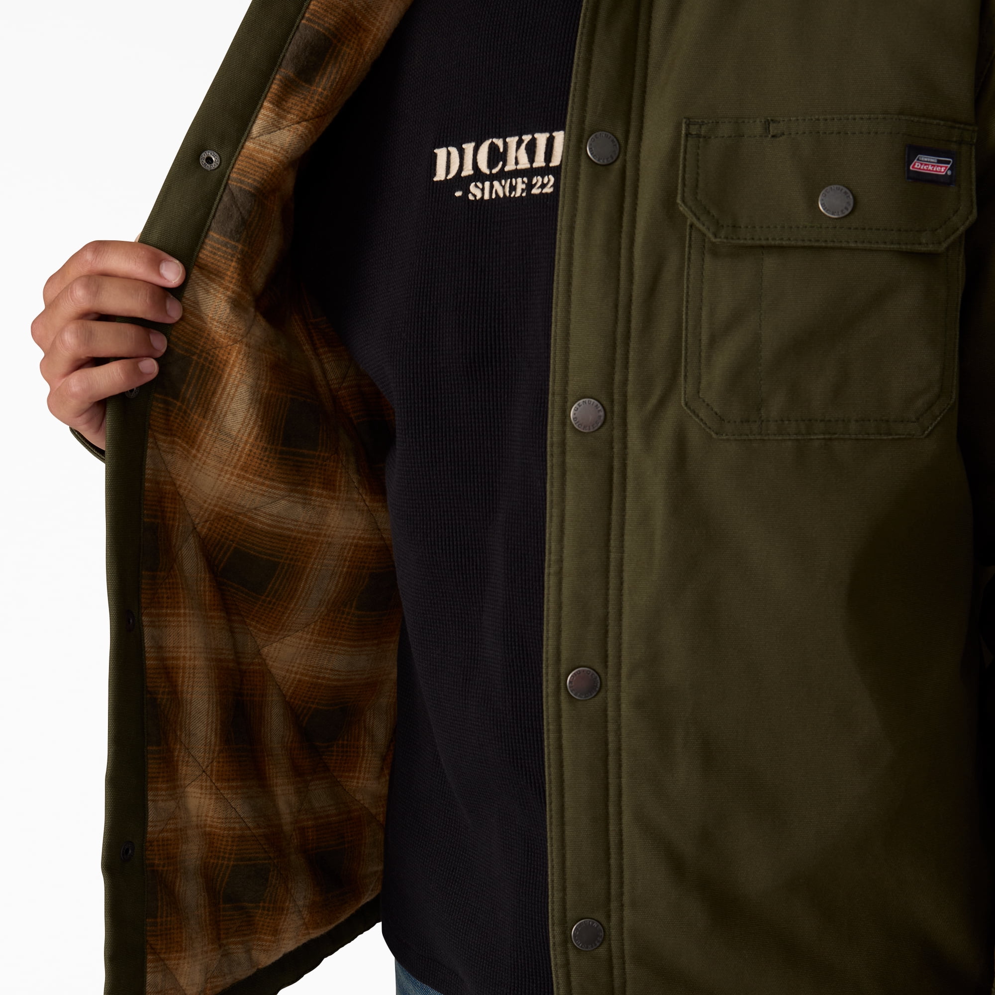 Genuine Dickies Flannel Lined Canvas Shirt Jacket