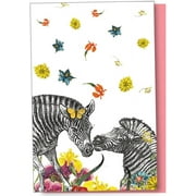 Tree-Free Greetings All Occasion Greeting Card 12 Pack, 4x6, Zebra Flowers (FS56866)