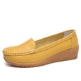 thumbnail image 4 of Miluxas Women's Comfortable Lightweight Leather Penny Loafers Slip-On Cute Business Casual Dress Shoes Work office Flats Everyday Walking Shoes Driving for Women Yellow 8.5(41), 4 of 9