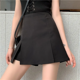 thumbnail image 3 of Falda corta informal adelgazante de cintura alta de talla grande para mujer con abertura lateral negra estilo nuevo de verano 2024, 3 of 5