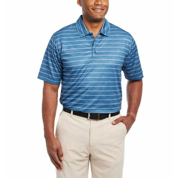 Pebble Beach Men's Short Sleeve Dry-Luxe Performance Polo Shirt (Blue, Small)