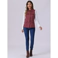 thumbnail image 3 of DARING DIVA Women's Rustic Button Up Utility Anorak Cargo Vest M Burgundy, 3 of 6