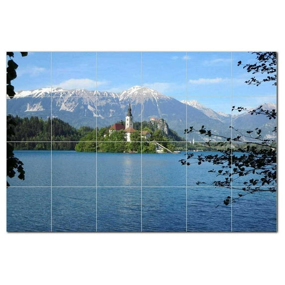 Lake Ceramic Tile Mural Kitchen Backsplash Bathroom Shower, 400735-M64
