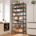 thumbnail image 2 of 8 Tier Metal Shelving Storage Shelves Load 1200LBS,Adjustable Wire Shelving Units and Storage,Storage Rack Pantry Shelves for Kitchen Bathroom,72''H X 13.8''D X 23.6''W,Black, 2 of 9